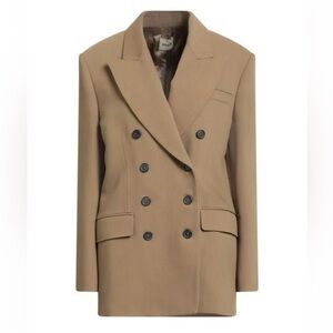 KHAITE Double-Breasted Camel oversized blazer